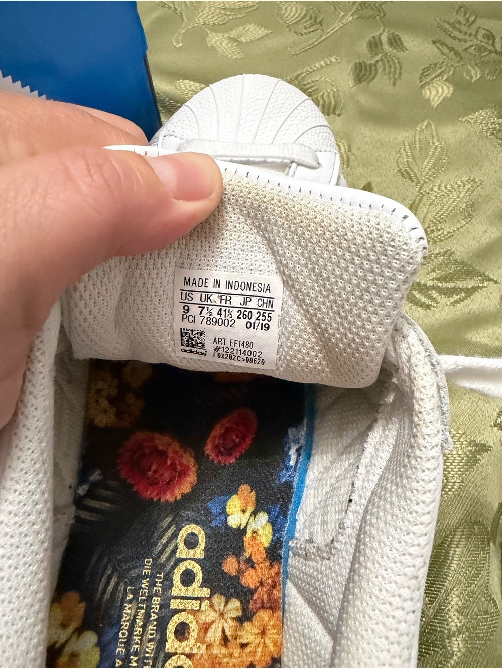 adidas White Sneakers with Floral Stripe Accents - Picture 6 of 9